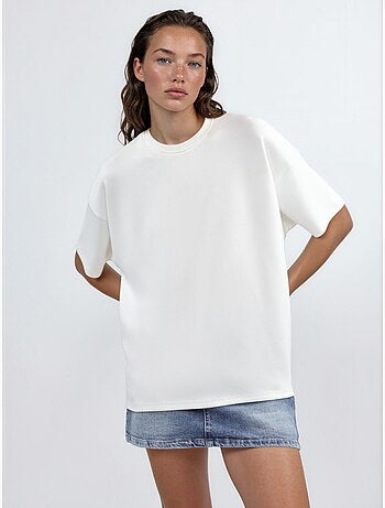 T-shirt en maille à col rond oversize