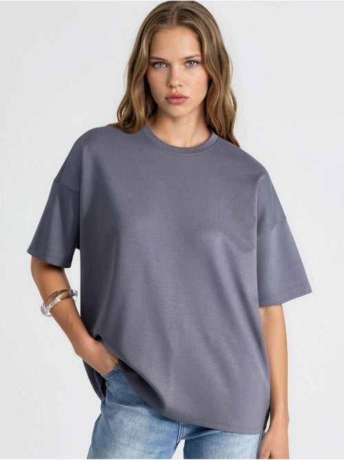 T-shirt en maille à col rond oversize - Kiabi T-shirt en maille à col rond oversize - Kiabi
