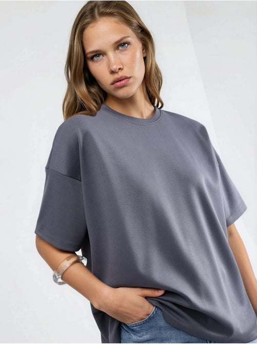 T-shirt en maille à col rond oversize - Kiabi T-shirt en maille à col rond oversize - Kiabi