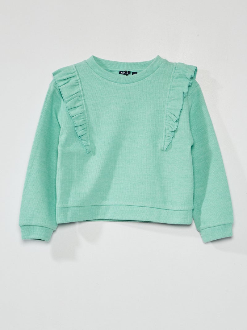 T-shirt en maille à col rond Vert - Kiabi