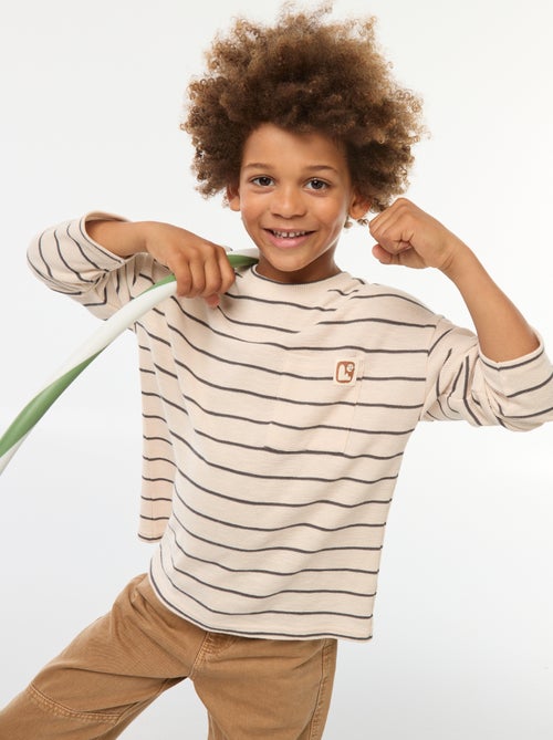 T-shirt en maille à rayures - Kiabi