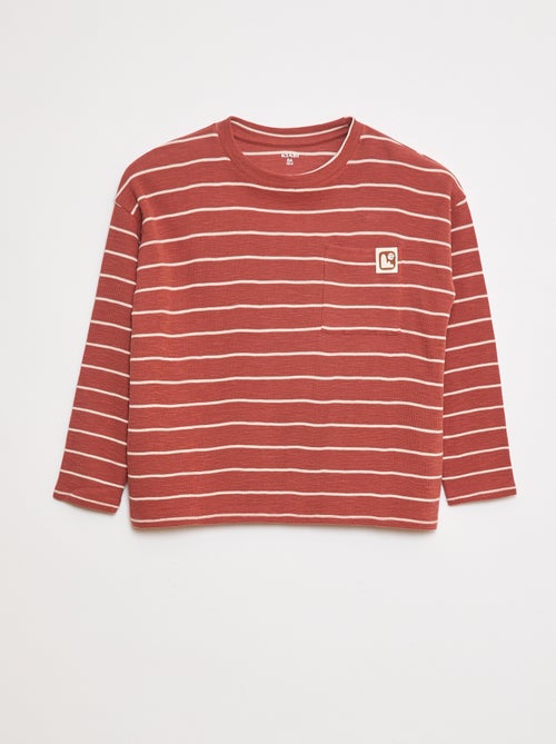 T-shirt en maille à rayures - Kiabi