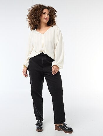 T-shirt en maille ajourée à manches courtes