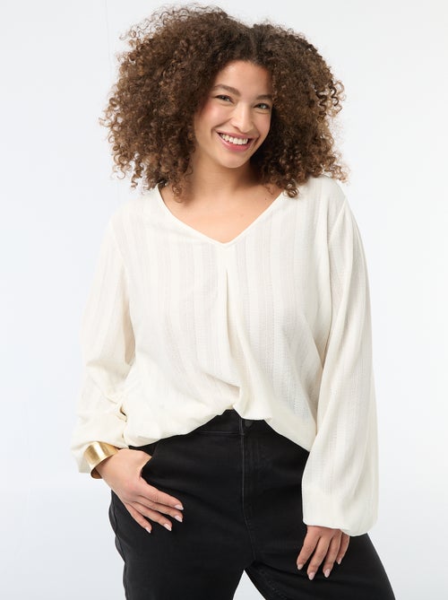 T-shirt en maille ajourée à manches courtes - Kiabi T-shirt en maille ajourée à manches courtes - Kiabi