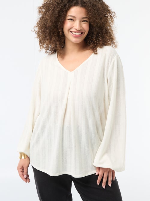 T-shirt en maille ajourée à manches courtes - Kiabi T-shirt en maille ajourée à manches courtes - Kiabi