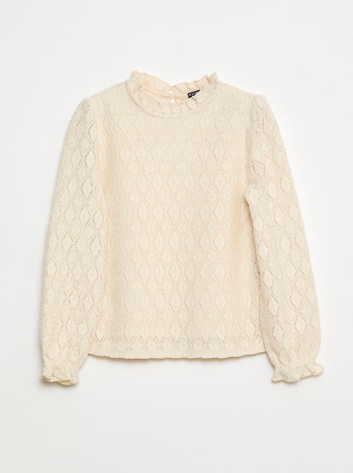 T-shirt en maille ajourée - Kiabi