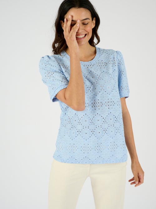 T-shirt en maille ajourée effet dentelle - Damart - Kiabi