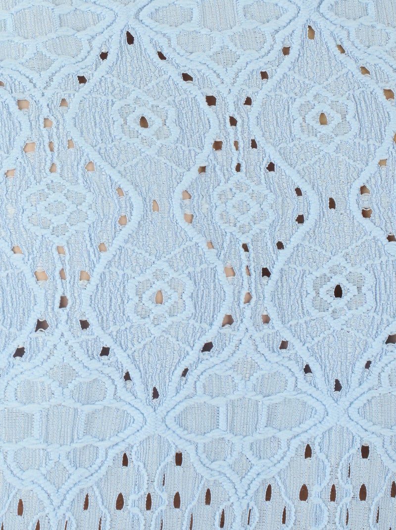 T-shirt en maille ajourée effet dentelle - Damart Bleu gris - Kiabi