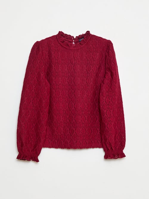 T-shirt en maille ajourée - Kiabi
