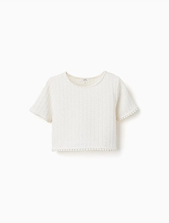 T-shirt en maille avec bordure en crochet