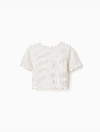 T-shirt en maille avec bordure en crochet