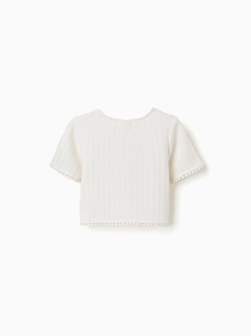 T-shirt en maille avec bordure en crochet - Kiabi