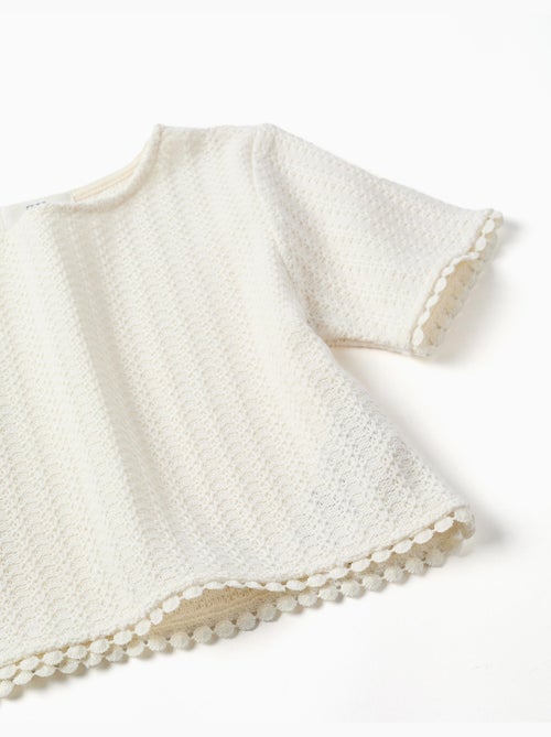 T-shirt en maille avec bordure en crochet - Kiabi
