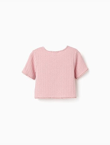 T-shirt en maille avec bordure en crochet