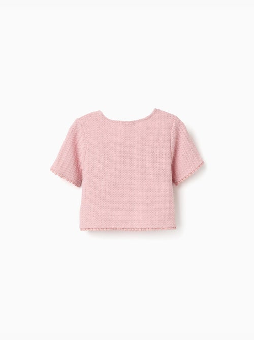T-shirt en maille avec bordure en crochet - Kiabi