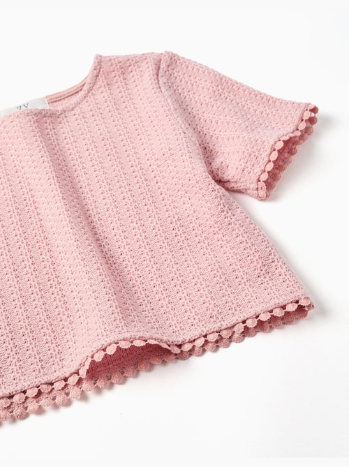 T-shirt en maille avec bordure en crochet - Kiabi