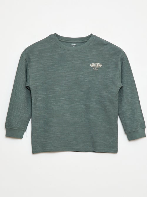 T-shirt en maille avec broderie - Kiabi