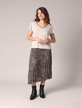 T-shirt en maille brillante à manches courtes 'Deeluxe'