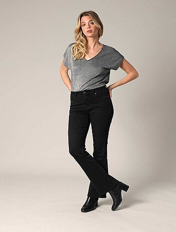 T-shirt en maille brillante à manches courtes 'Deeluxe'