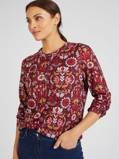 T-shirt en maille chaude jacquard - Damart - Kiabi