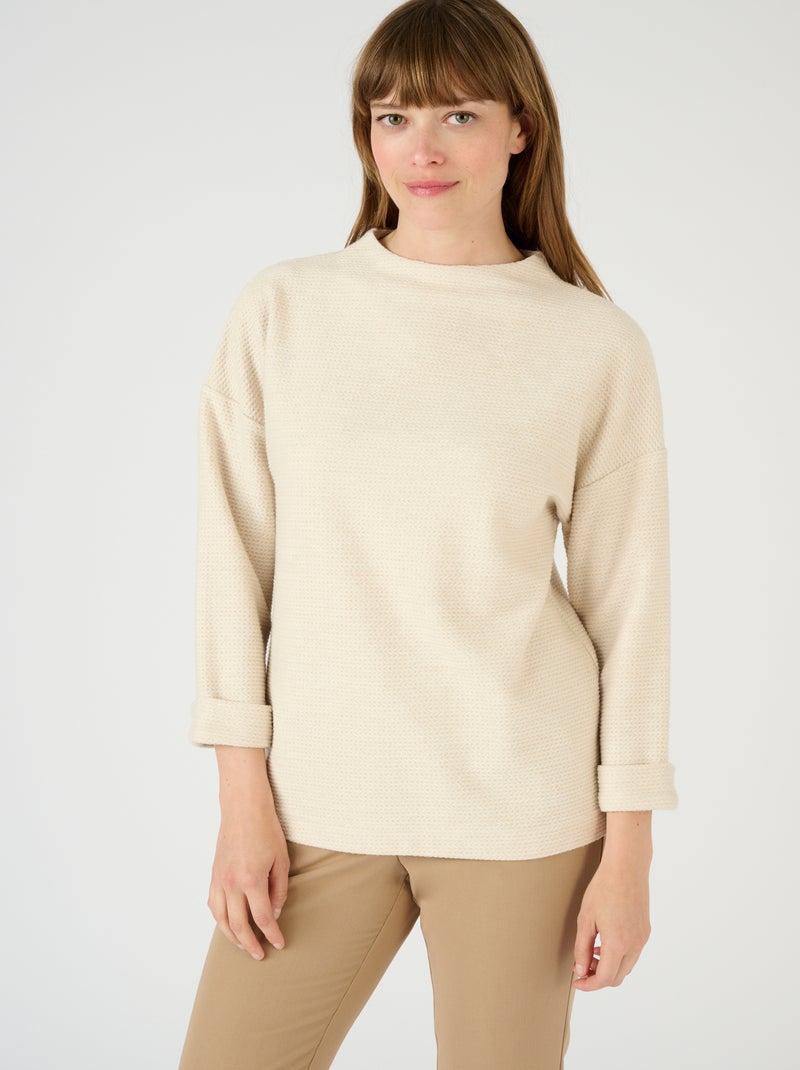 T-shirt en maille chaude jacquard - Damart Ivoire - Kiabi