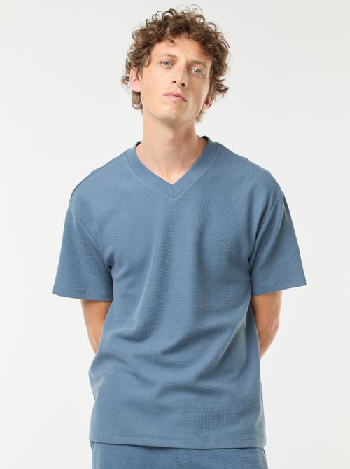T-shirt en maille col V - Kiabi