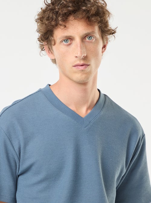 T-shirt en maille col V - Kiabi