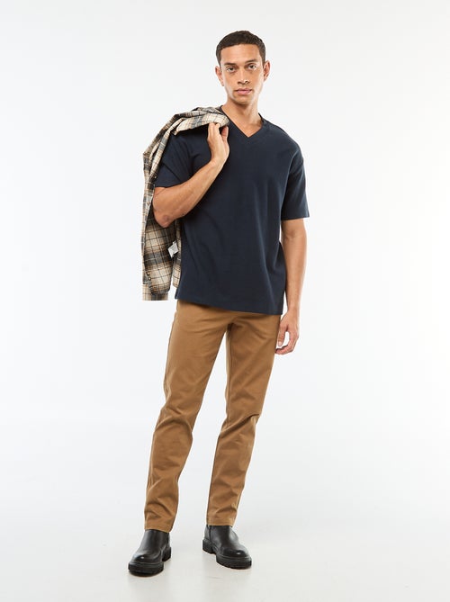 T-shirt en maille col V - Kiabi