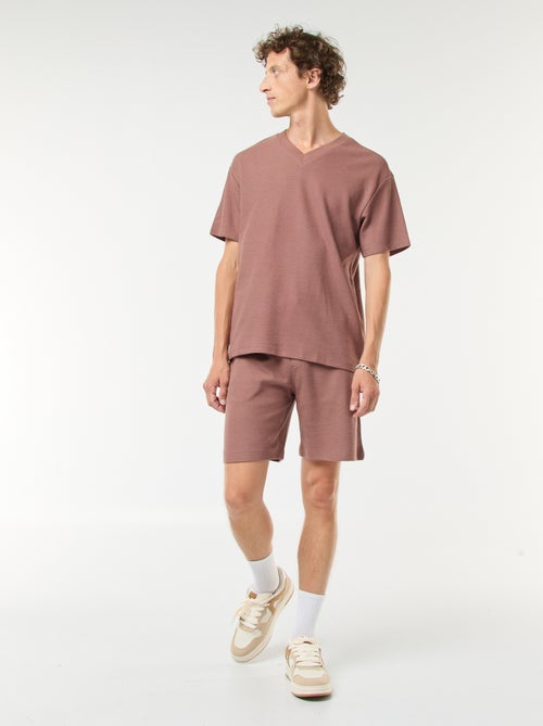 T-shirt en maille col V - Kiabi