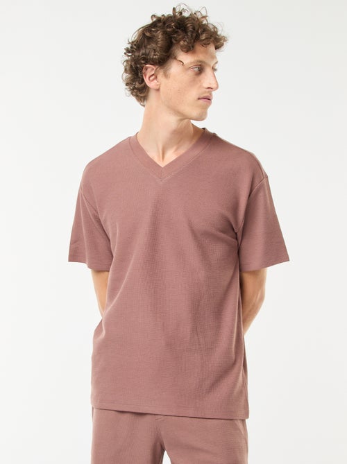 T-shirt en maille col V - Kiabi