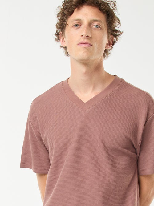 T-shirt en maille col V - Kiabi