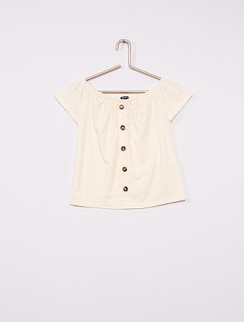 T-shirt en maille côtelée