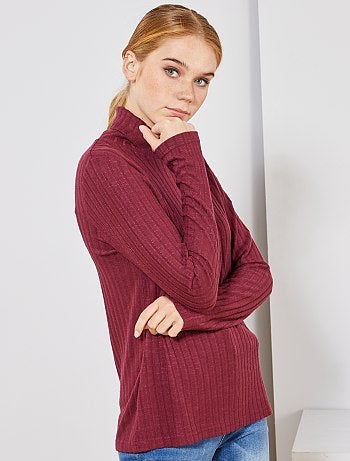 T-shirt en maille côtelée douce - Kiabi