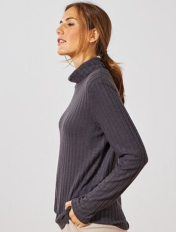 T-shirt en maille côtelée douce - Kiabi