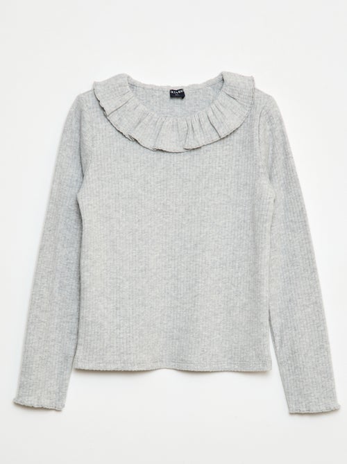 T-shirt en maille côtelée - Kiabi