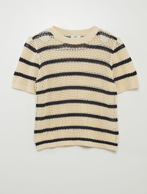 T-shirt en maille crochet - Kiabi