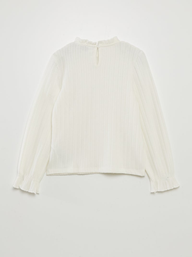 T-shirt en maille douce blanc - Kiabi