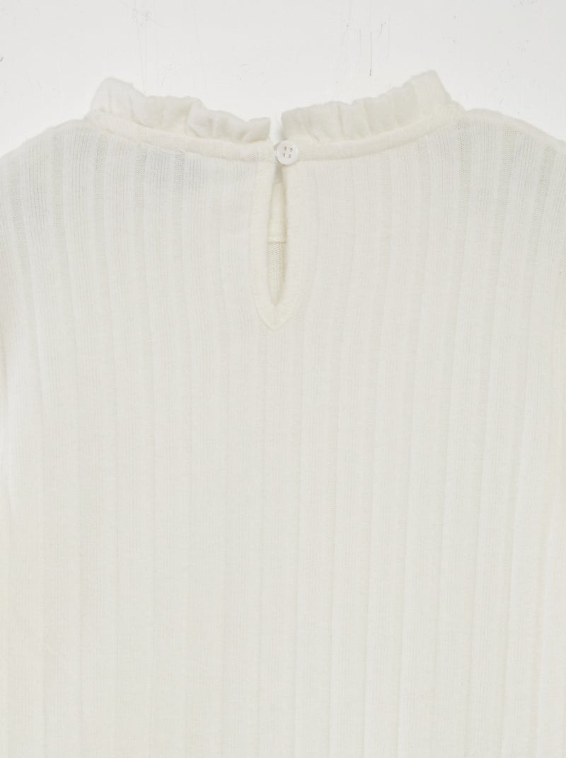 T-shirt en maille douce blanc - Kiabi