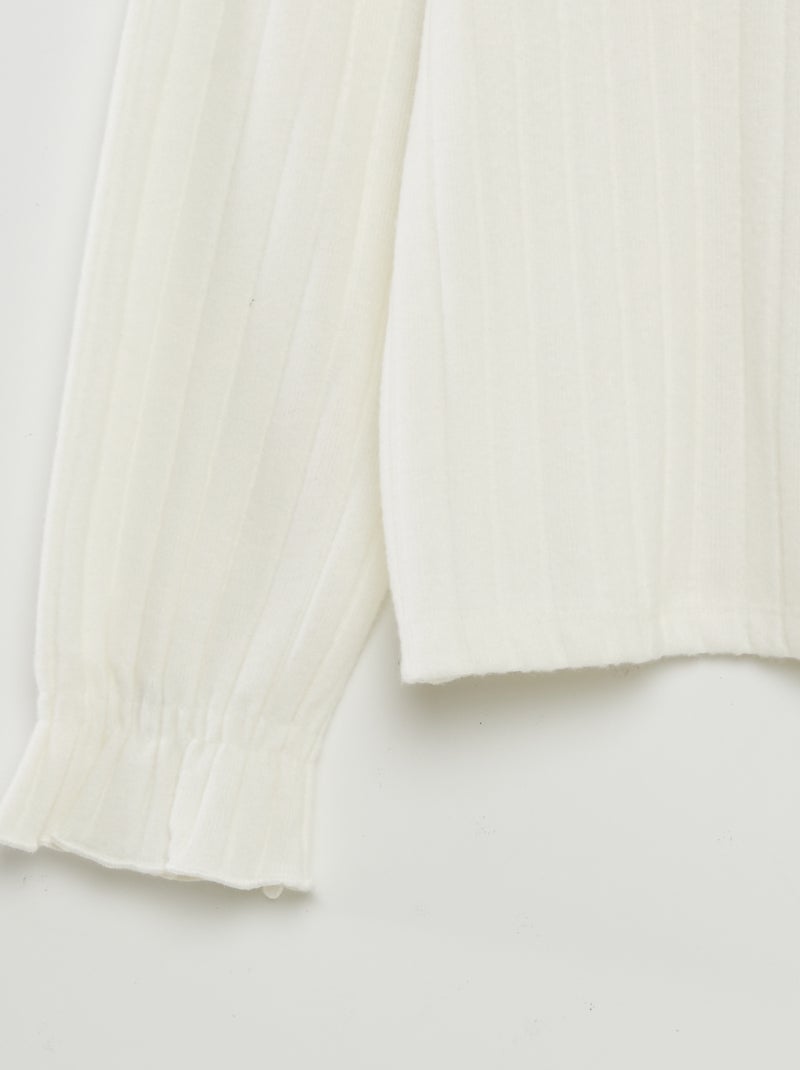 T-shirt en maille douce blanc - Kiabi