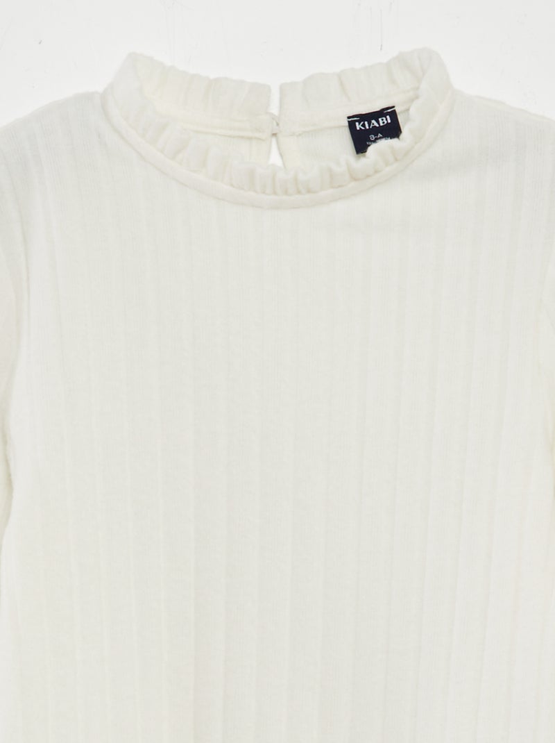 T-shirt en maille douce blanc - Kiabi