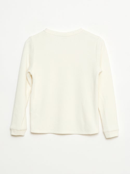 T-shirt en maille doudou avec poche poitrine - Kiabi