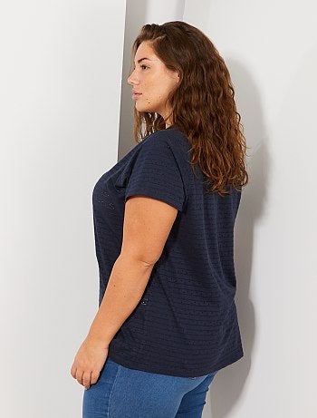 T-shirt en maille fantaisie ajourée - Kiabi