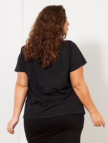 T-shirt en maille fantaisie ajourée - Kiabi