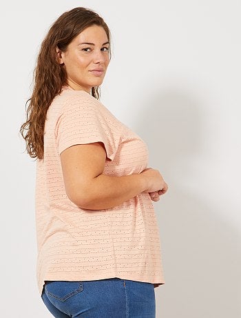 T-shirt en maille fantaisie ajourée - Kiabi