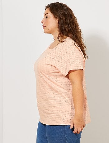 T-shirt en maille fantaisie ajourée - Kiabi