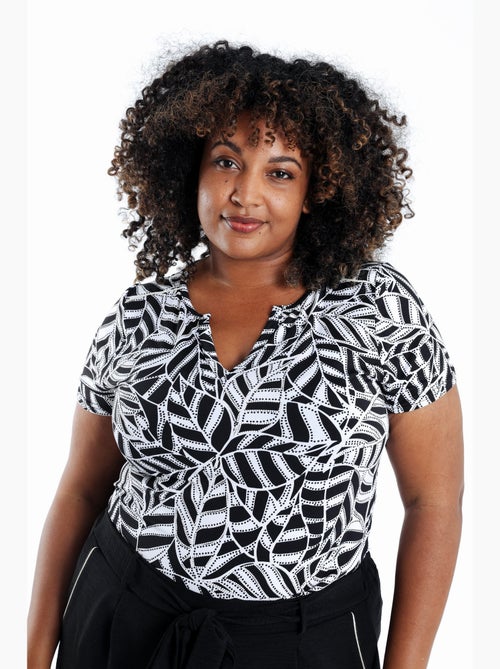 T-shirt en maille froide imprimé feuillage bicolore PAPRIKA - Kiabi
