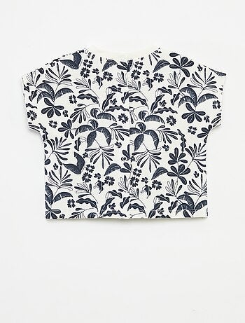 T-shirt en maille gaufrée avec imprimé