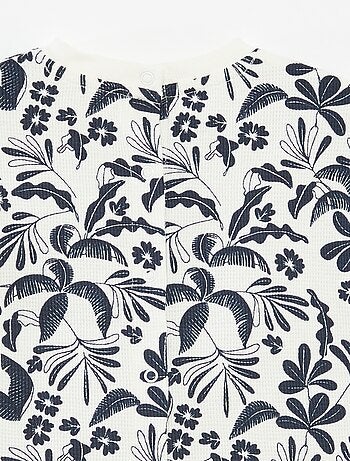 T-shirt en maille gaufrée avec imprimé