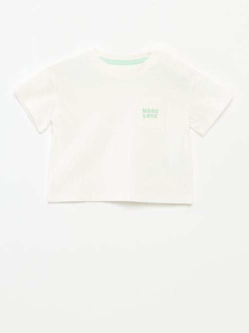 T-shirt en maille gaufrée - Kiabi