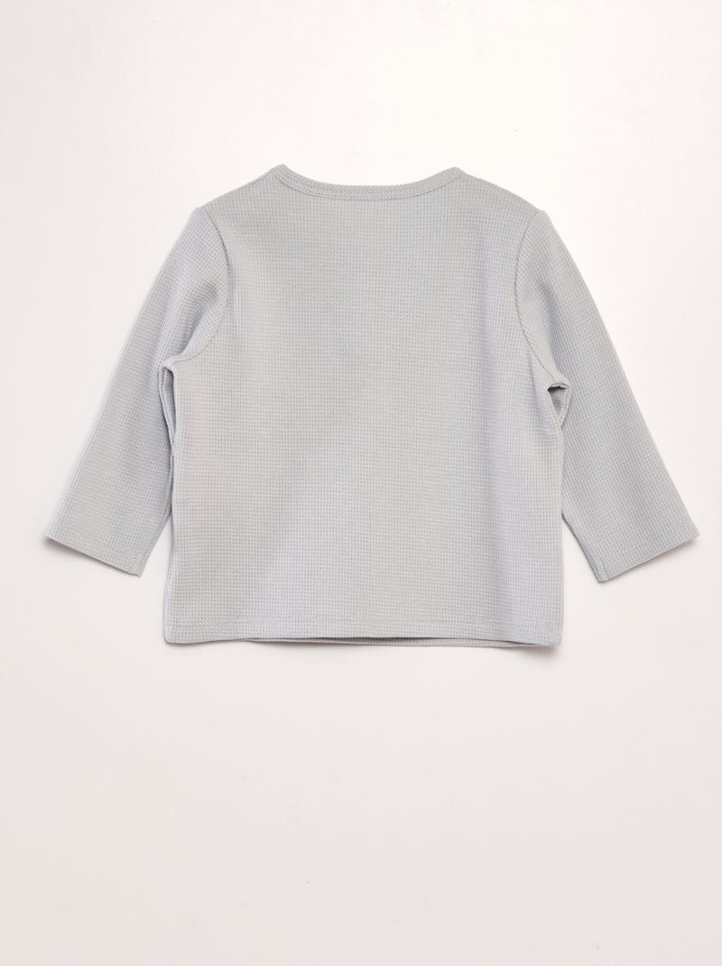 T-shirt en maille gaufrée Bleu clair - Kiabi